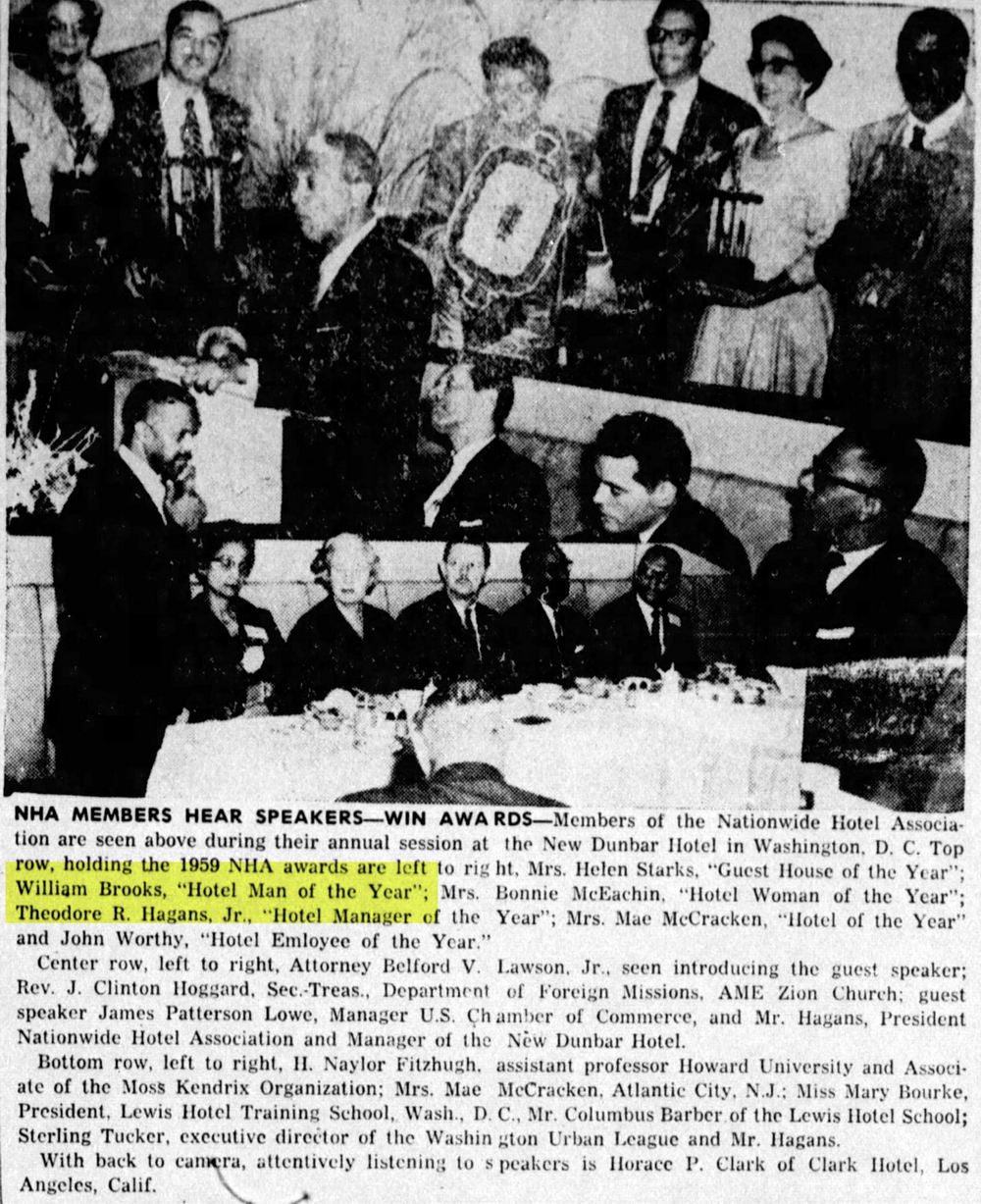 Brooks Hotel - Nov 7 1959 William Brooks Hotel Man Of The Year (newer photo)